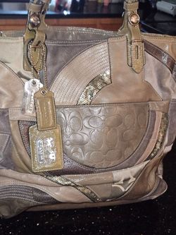 2007 Coach Ocelot Gray Patchwork East-West