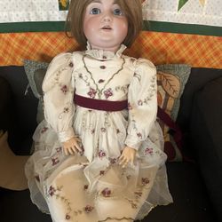 Kestner 164 27" Tall Antique Doll With New Dress And Original Dress