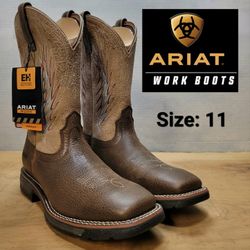 New ARIAT Workhog Mesteno II Square Soft Toe Work Boots Botas Size: 11