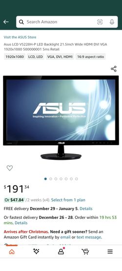 Asus 21.5" Backlit Monitor