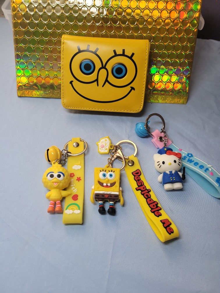 SpongeBob Wallet +3 Keychains