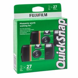 Fujifilm QuickSnap 35mm Disposable Cameras | 2-Pack | 27 Exp Each Flash | NEW