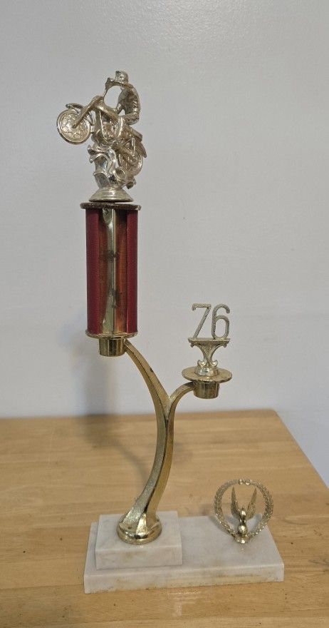 Vintage FUNKY Motocross Motorcycle Trophy 1976