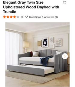 Grey daybed with trundle LIKE NEW
