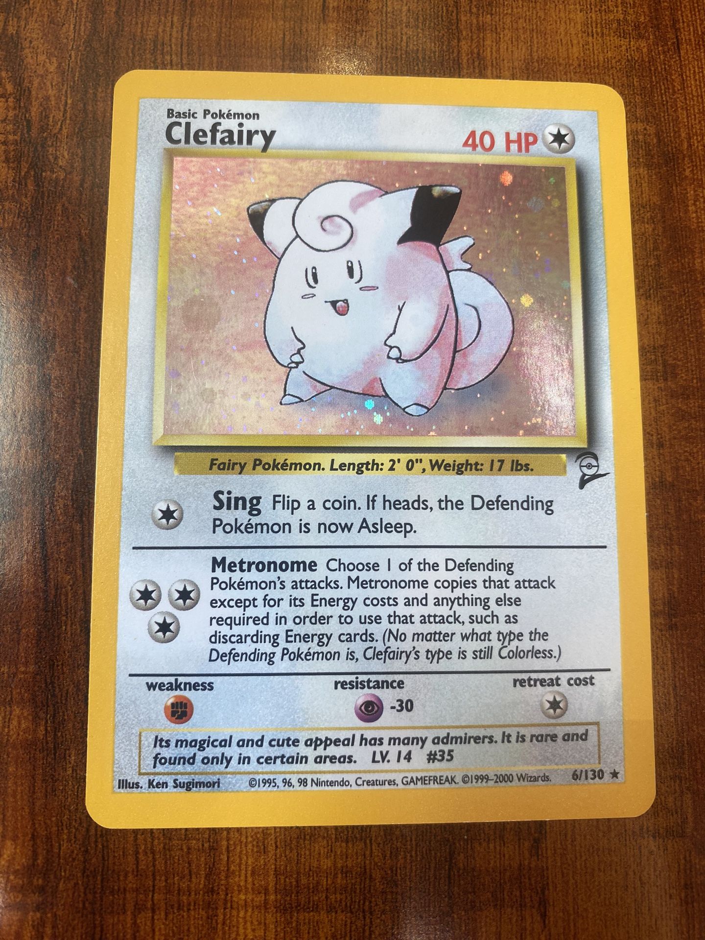 Pokemon Clefairy Base Set 2 Vintage Holo 6/130 NM
