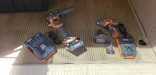 Rigid angel grinder, impact driver, charger, battery