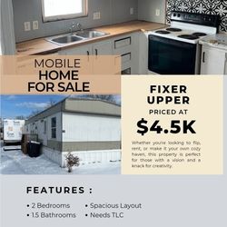 MOBILE HOME FOR SALE PRICED TO SELL