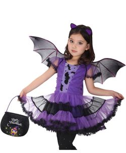 Girls Bat Vampire Costume Kids Halloween size 4-6