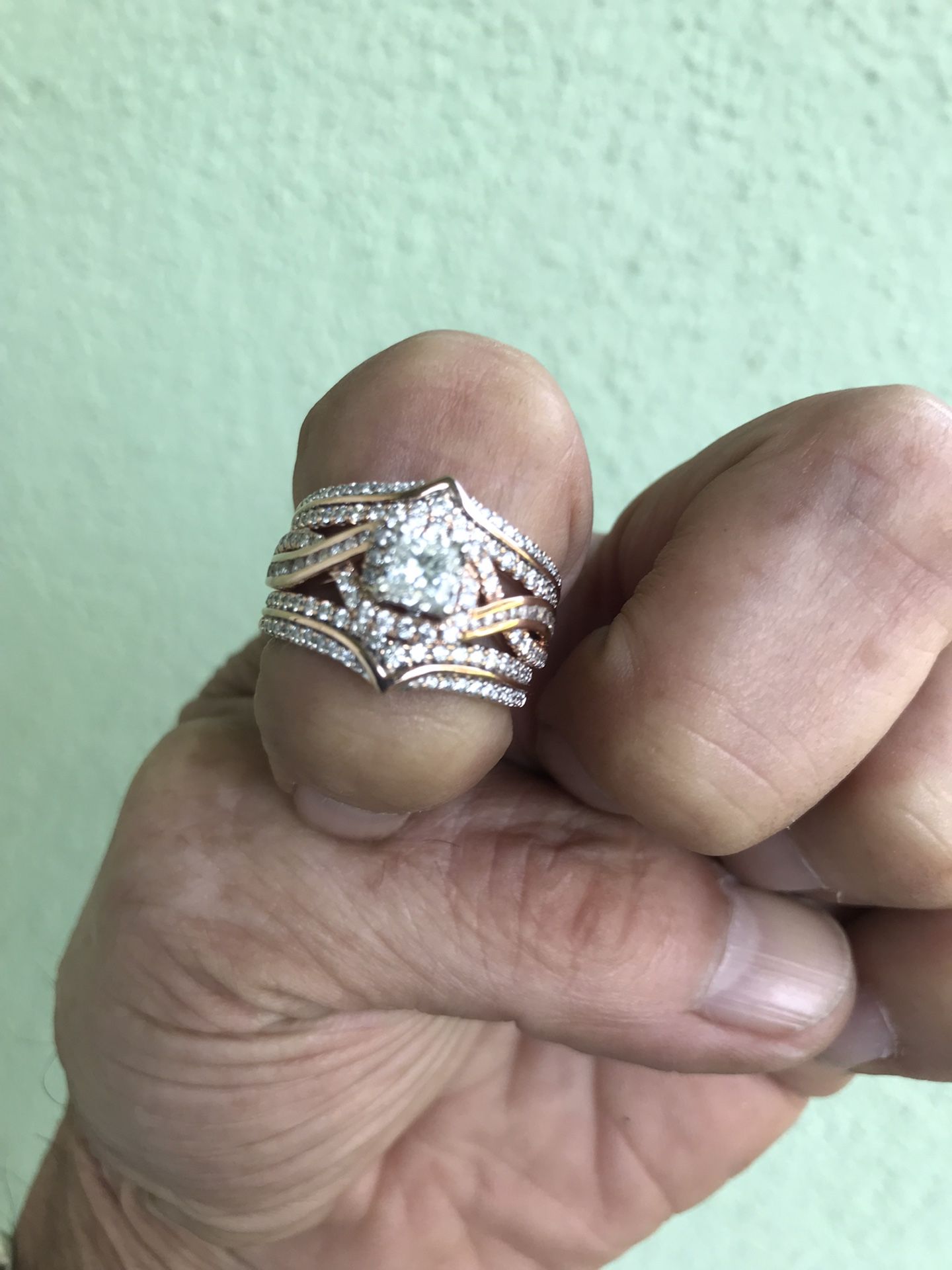 Wedding ring set  1.+k Wt  Purchased at Hertzberg jeweler