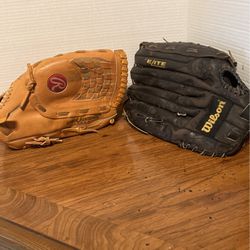Two Size 14 Gloves- Rawlings RSGXL & Wilson Elite A2469