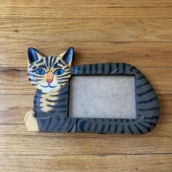 Vintage Hand painted Cat Frame