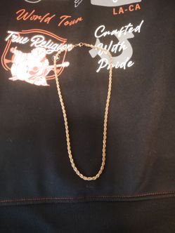 Gold Tone Rope Chain Necklace
