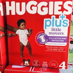 Huggies  Little Movers Plus Size 4/180 Diapers 
