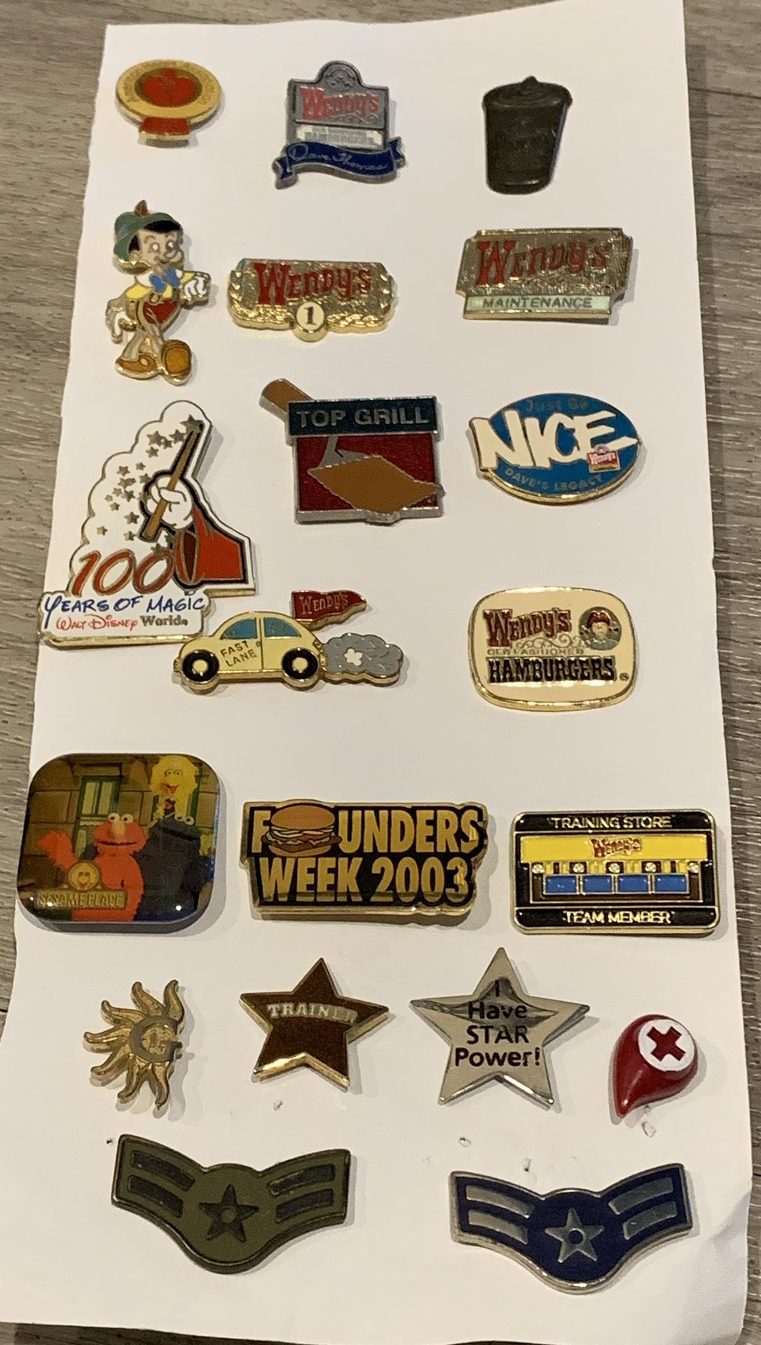 Collection of Pins Wendy’s  Fast Food - $10 (Gilbert)