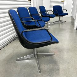 Vintage Modern Mid Century Harpers Steelcase  Swivel Office Armchairs