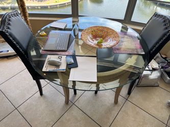 Glass table $200