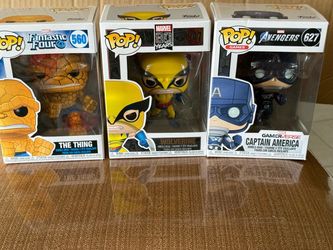 GORGEOUS BRAND NEW  Funko Pop! MarvFunko Pop! Marvel Bobbleheads - Thing, Wolverine, Captain America