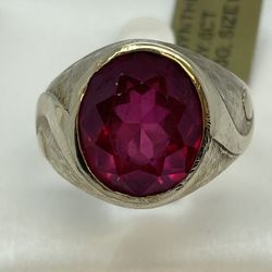 10K Gold Synthetic Ruby  