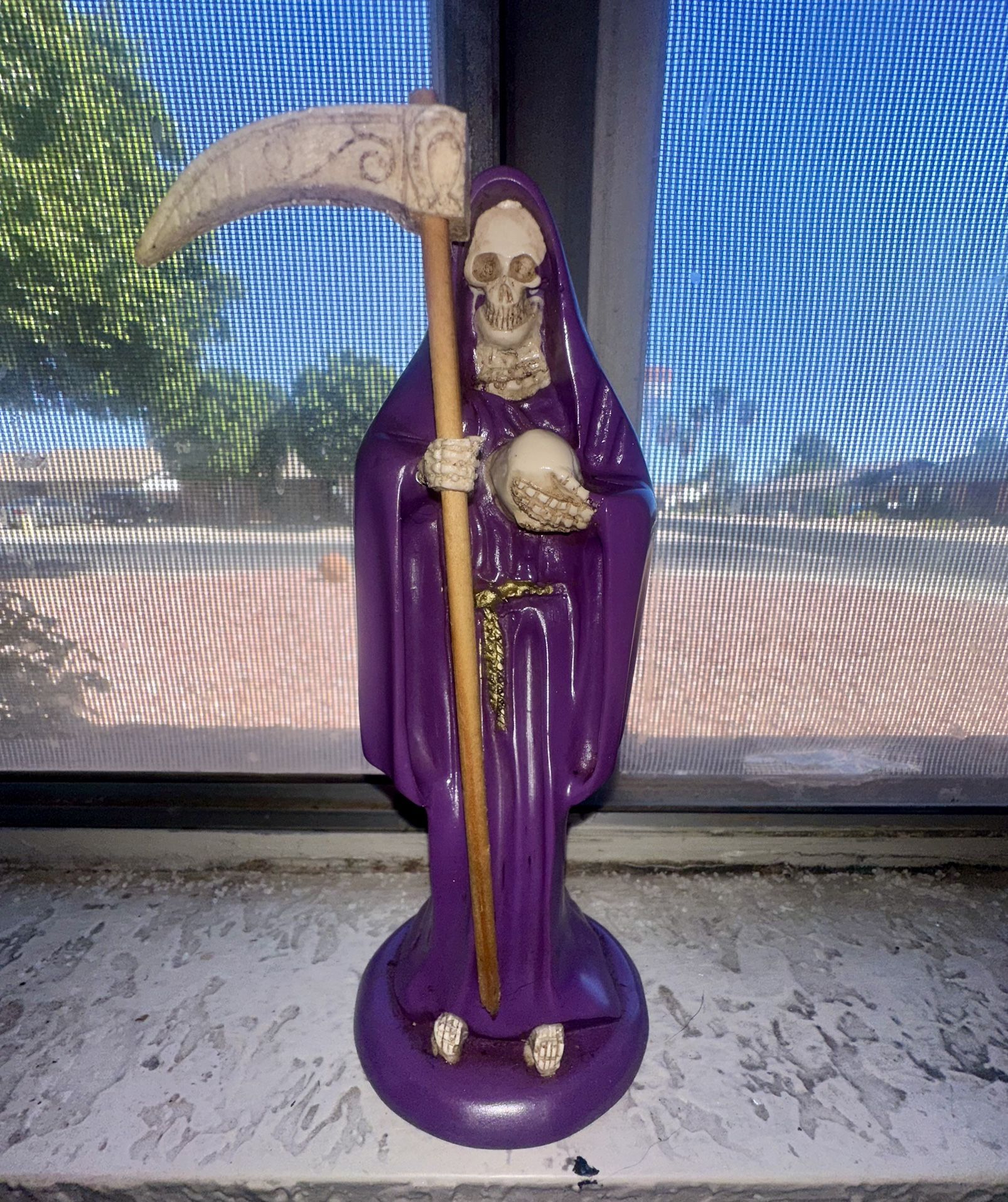 Purple Santa Muerte Statue