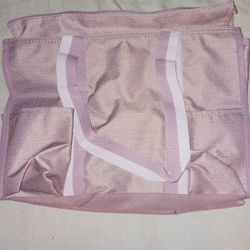 Thirty-One Gifts Zip Top Organizing Utility Tote New - Purple Crosshatch 
