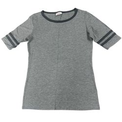 LuLaRoe Gray Stripe Sleeve Tee Casual Stretch Top Size XS 