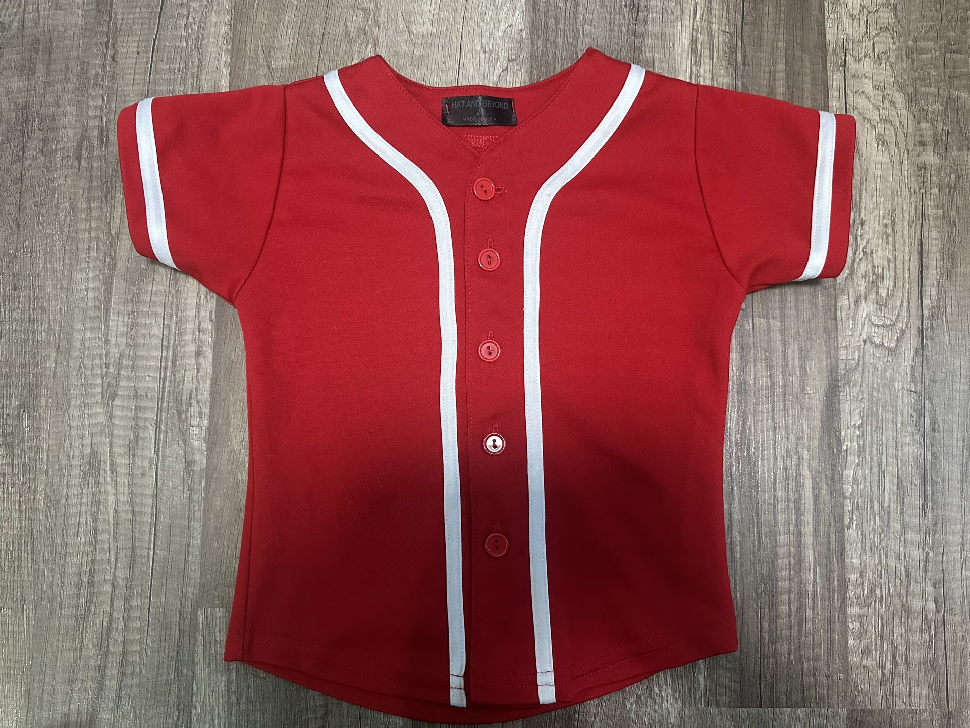 Red Baseball Style Kids Jersey