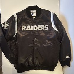 Starter Satin Las Vegas RAIDERS Football NFL 2XL Jacket Adult Size XXL