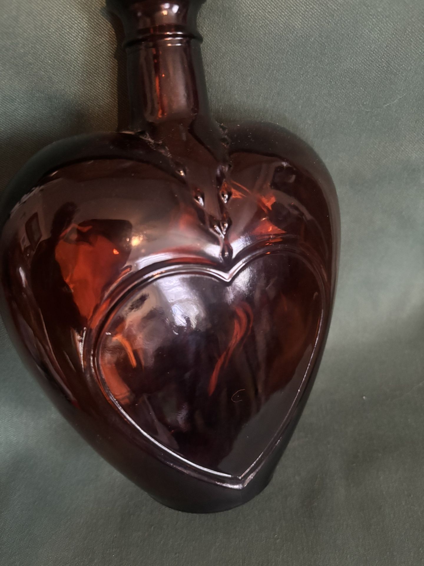Pretty Heart Shaped Glass Bottle.