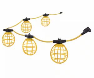 Husky 50 ft. 5-Socket String Caged Work Lights