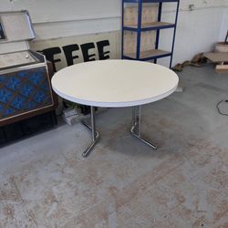 White table chrome legs OBO