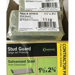 Cambridge 1 1/2-in x2 3/4-inch Galvanized Steel Stud Guards - 30pack