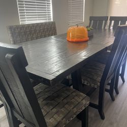 Dinning Table For Sale 6 Chairs + Bench 