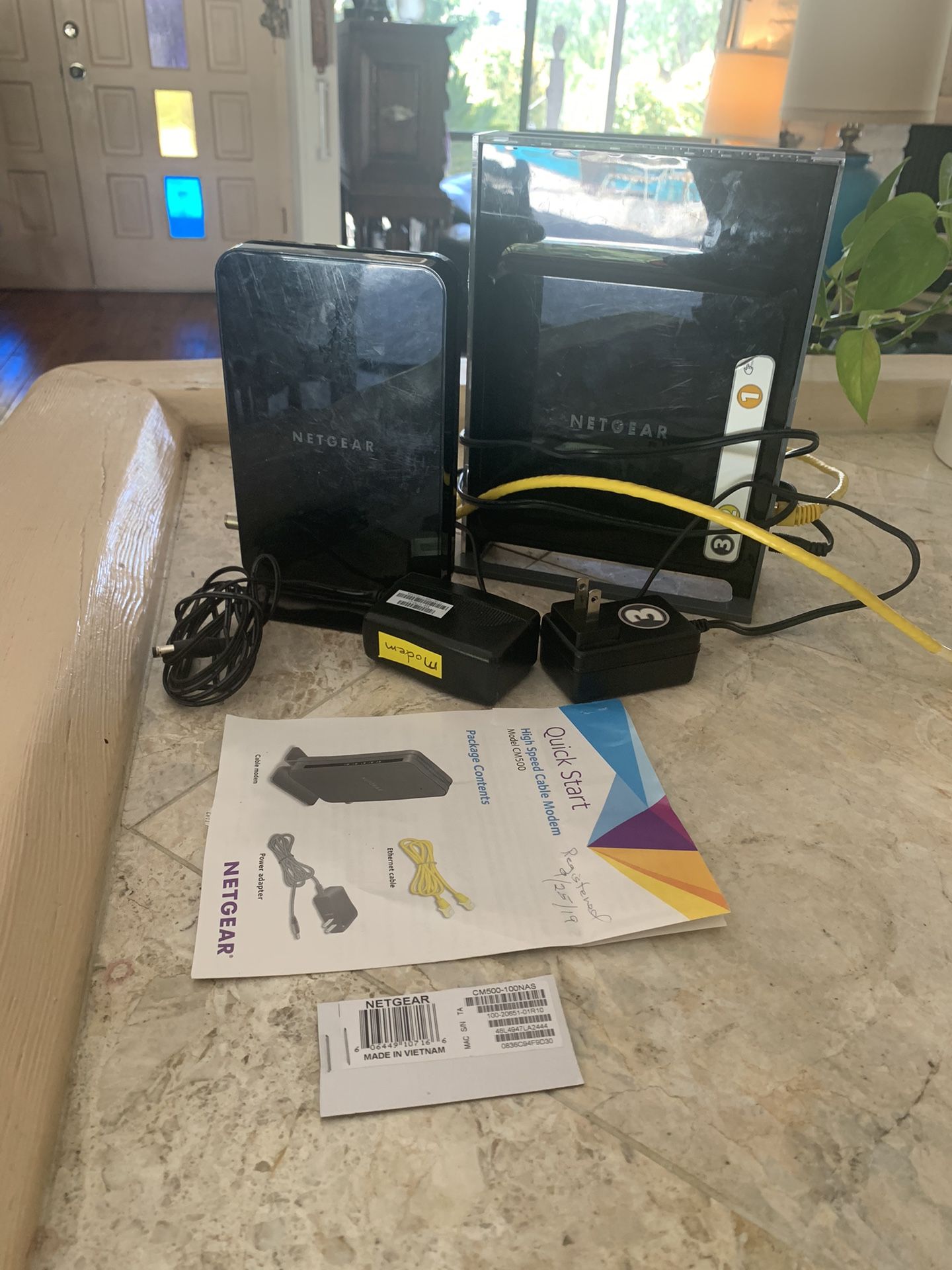 Netgear Router Wireless N WNR3500 RangeMax & Netgear CM500 16x4 DOCSIS 3.0 686 Mbps High Speed Cable Modem