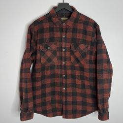 Burton Snowboards Brighton Insulated Flannel Mens Medium Orange