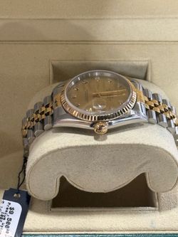 Rolex datejust two tone gold watch
