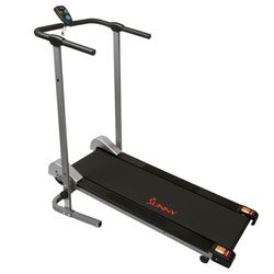 Sunny Health & Fitness Manual Treadmill - Compact Foldable Exercise Machine for Running and Cardio Training, SF-T1407M