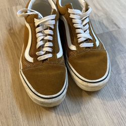 Vans Old Skool Golden Brown & White Skate Shoes