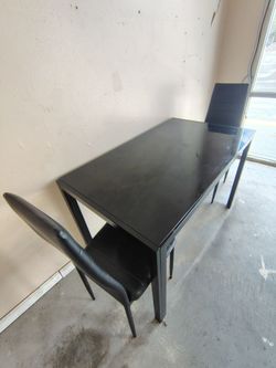 Black Dining Table with 2 Chairs