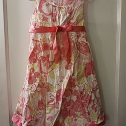 Pink with Flowers and Bow Dress 45.