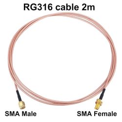 SMA Female Bulkhead Mount to SMA Male RG316 Antenna Extension Cable 2m 6.5 feet 2-Pack for 4G LTE Router Gateway Cellular SDR USB Dongle Receiver