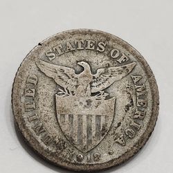 1912 Silver 20 Centavos Coin