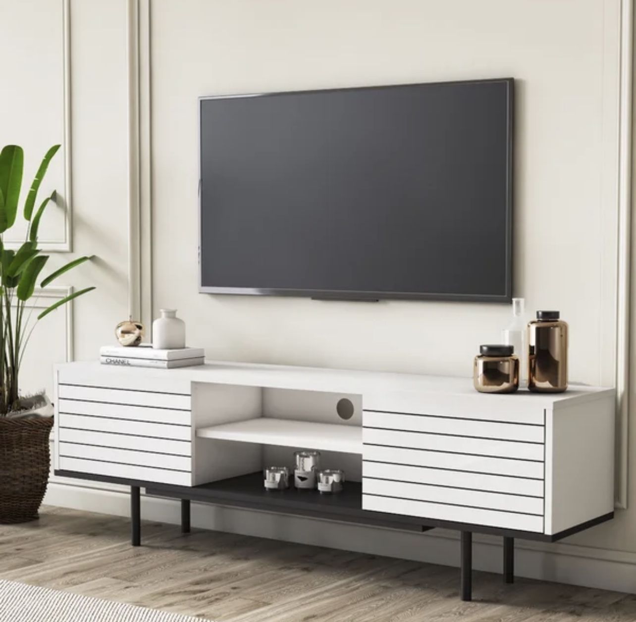 Colosseo TV Unit | Wood TV Stand | Entertainment Center for up to 70 inch TVs