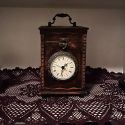 Beautiful Antique Clock Lock Box