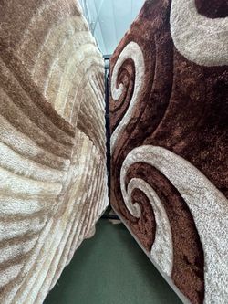 Shaggy Area Rugs with Swirl Pattern