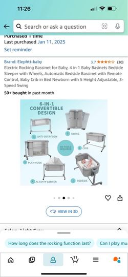 Electric Baby Bassinet 4 in 1 Baby Bassinet