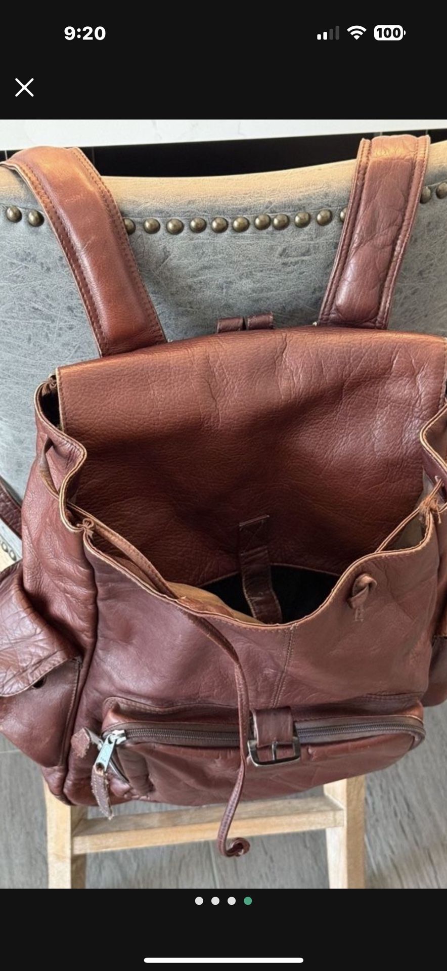 genuine leather backpack Vintage