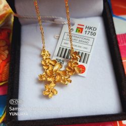 925 Sterling Silver Gold Color Necklace Set 