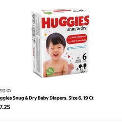 Huggies Snug And Dry Baby Diapers Size 6 