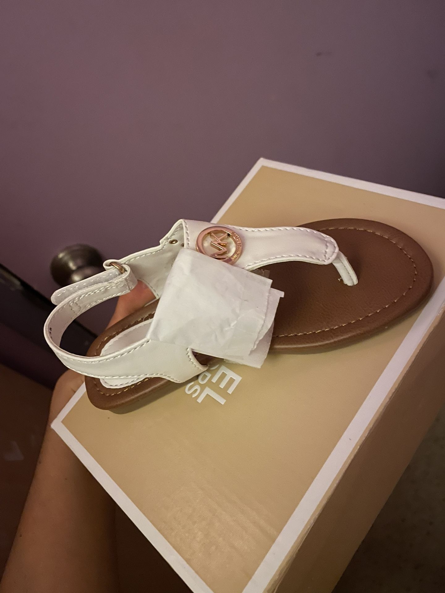 Toddler Girl Michael Kors White Sandals Size 10 New With Tags for Sale