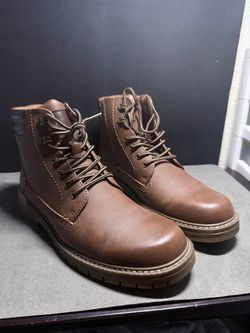 Brown Leather Lace-Up Boots size 10